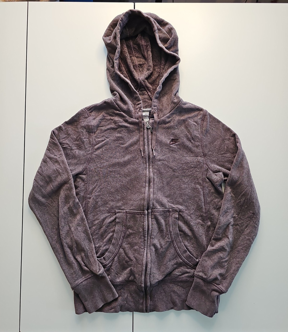 Nike 2007 Y2K Womens S Brown Full Zip Hoodie Embroidered Swoosh 00s